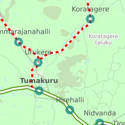 Bangalore To Tumkur Map Shortest Rail Distance: Bangalore To Tumkur 16 Stations. 69.47 Km. -  Railway Enquiry