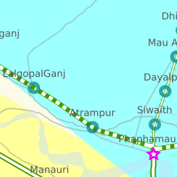 Shortest Rail Distance: Unchahar to Phaphamau 12 Stations. 72.24