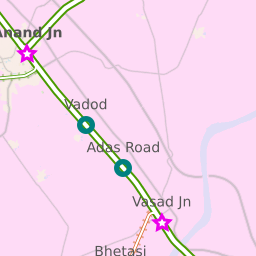 Shortest Rail Distance Anand To Vadodara 11 Stations 34 55 Km Railway Enquiry