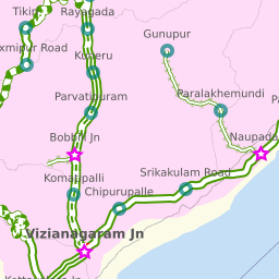 Shortest Rail Distance Srikakulam Road to Bhubaneswar 47 Stations