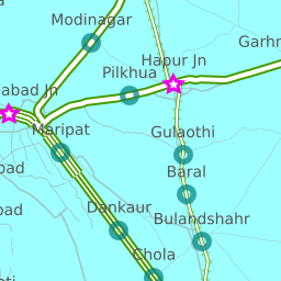 Shortest Rail Distance Baad to New Delhi 27 Stations. 151.22 km