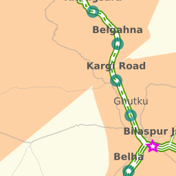 Raipur To Bilaspur Road Map Shortest Rail Distance: Raipur To Bilaspur 17 Stations. 110.84 Km. -  Railway Enquiry